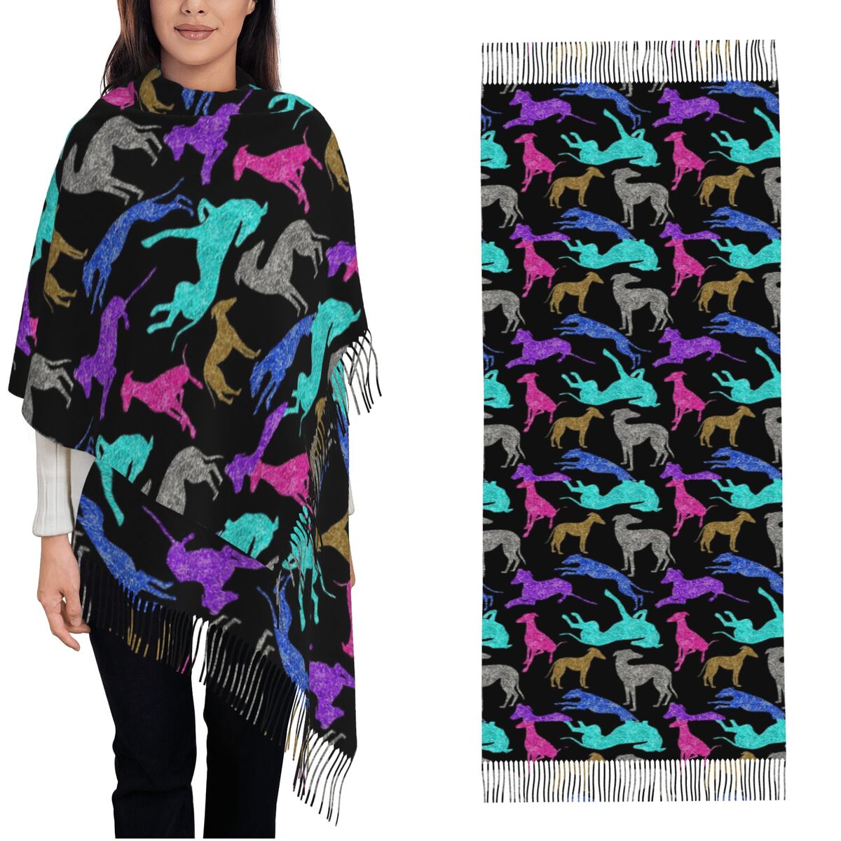 Greyt Greyhound Combo Scarf Wa - Pashmina Wrap Large 评论和价格