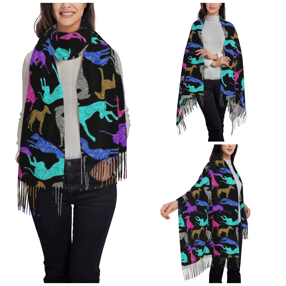 Greyt Greyhound Combo Scarf Wa - Pashmina Wrap Large 评论和价格