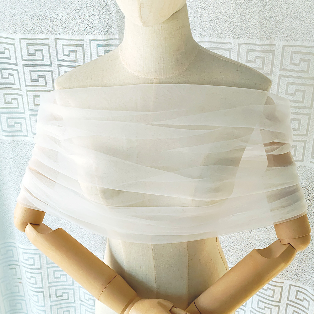 Women Pleated Tulle Sheer Wrap - Stole Wedding Shawl 评论和价格