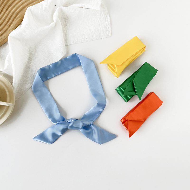 4x100cm Satin Silk Narrow Scar - Ascot Neck Scarf 评论和价格