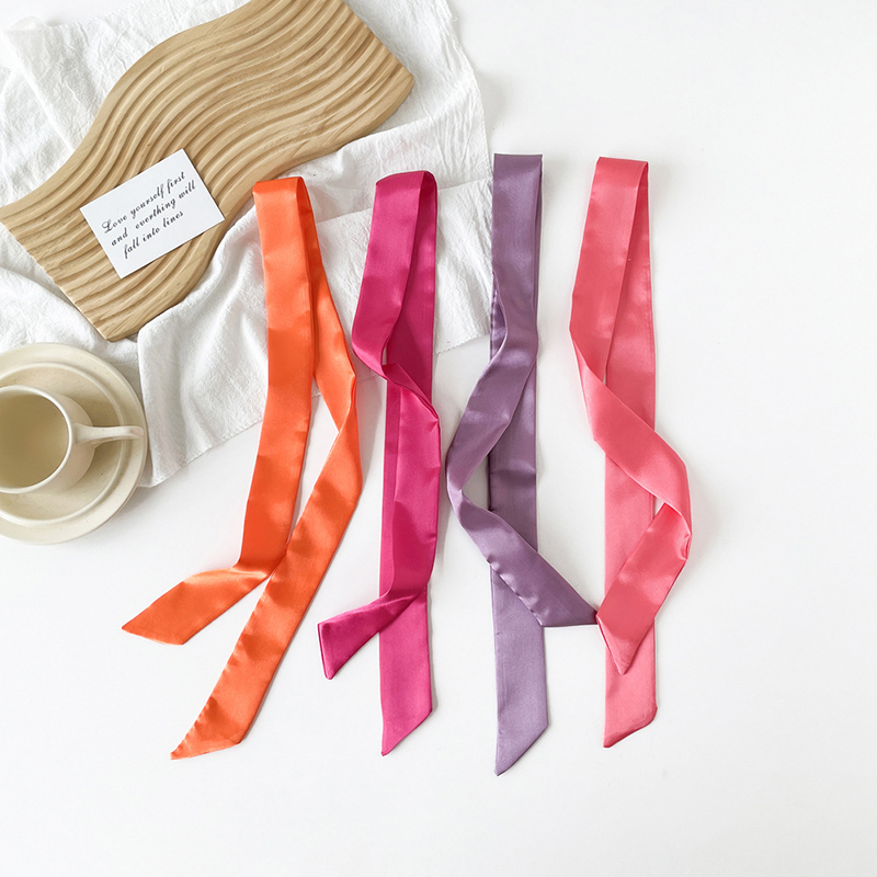 4x100cm Satin Silk Narrow Scar - Ascot Neck Scarf 评论和价格