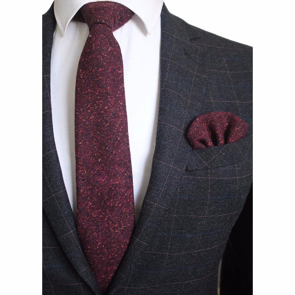 Ricnais 8cm Wool Necktie Solid - Handkerchief Cotton Men 评论和价格