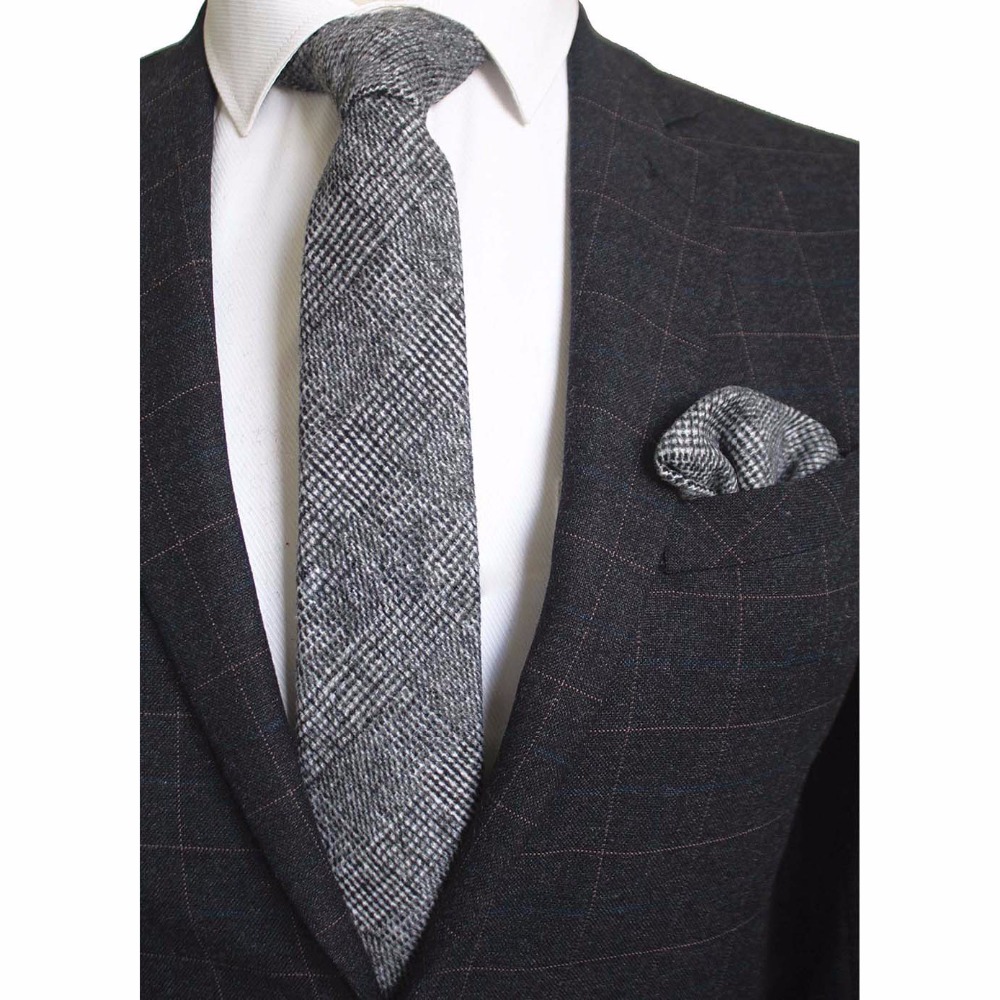 Ricnais 8cm Wool Necktie Solid - Handkerchief Cotton Men 评论和价格