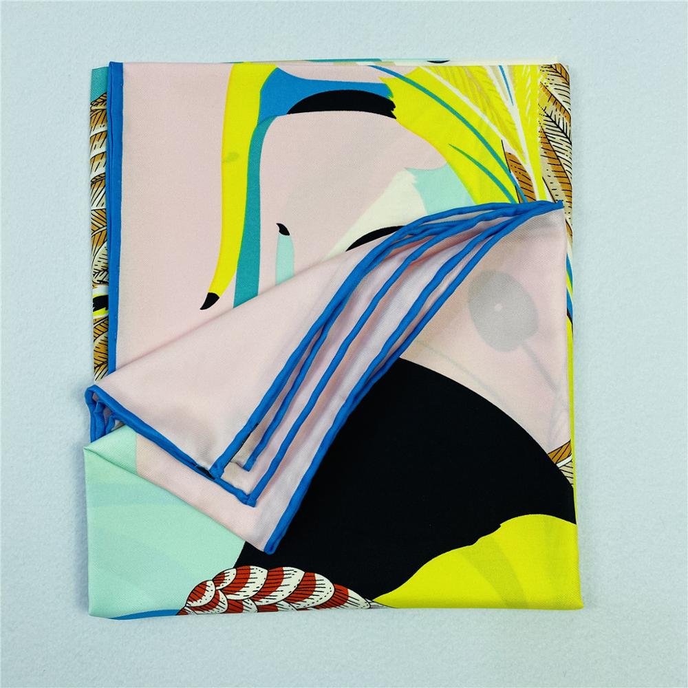 90cm Luxury Parrot Twill Silk  - Scarf Silk Square 评论和价格