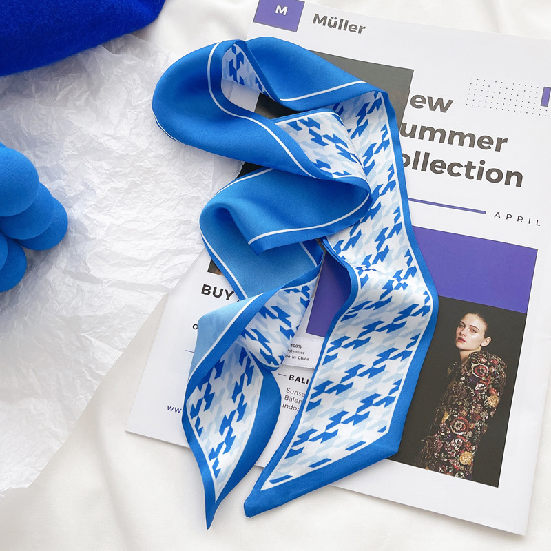 Klein blue silk scarf new chec - Ascot Neck Scarf 评论和价格