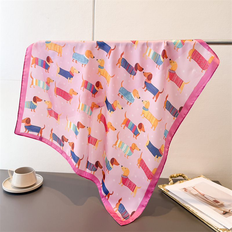 Ladies Cotton Dog Printed Squa - Bandana Cotton 评论和价格