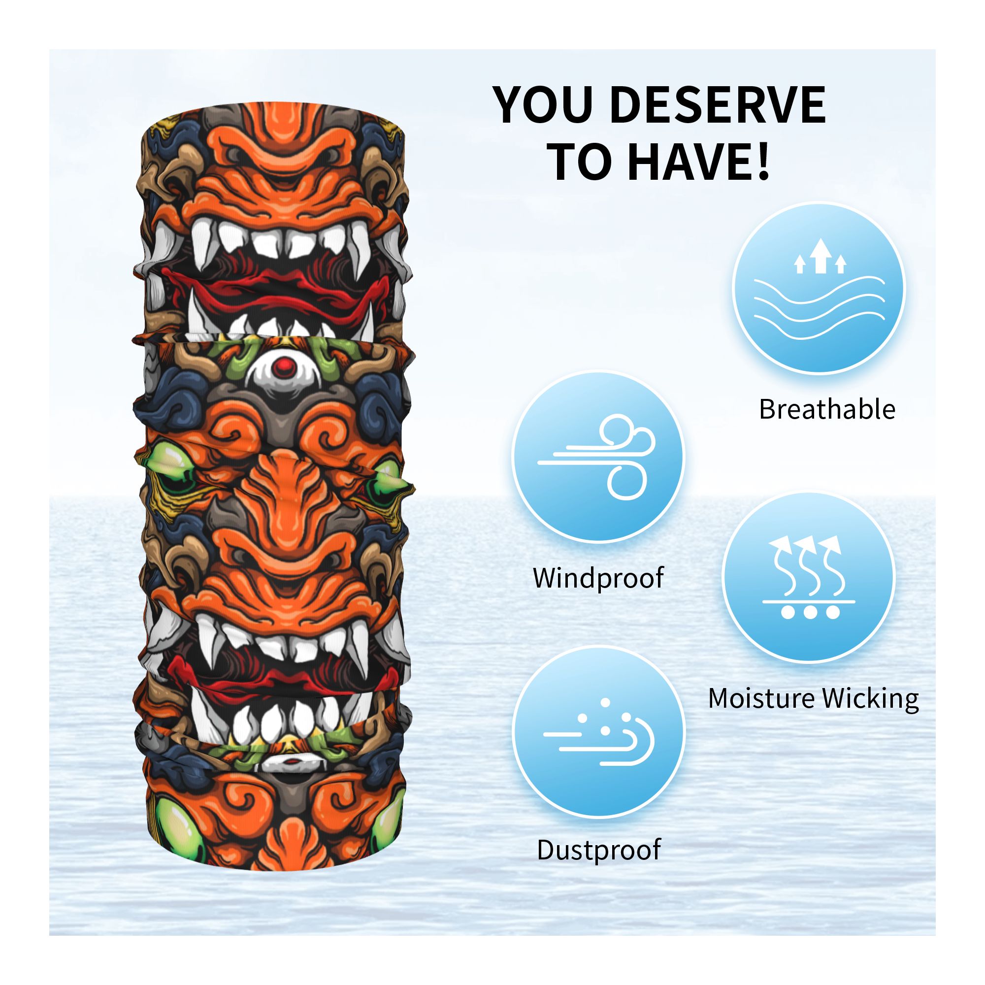 Custom Samurai Demon Oni Winte - Neck Warmer Tube 评论和价格